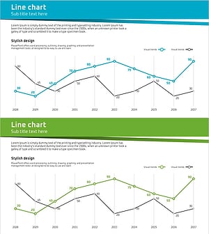 비지니스 숲 와이드 템플릿 꺾은선 그래프 – 재무 성과 강조