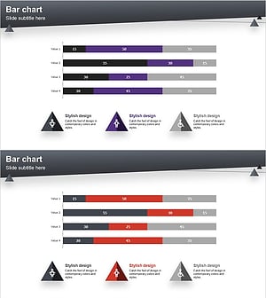고객 분석을 위한 가로 막대 그래프 – 세분형 디자인