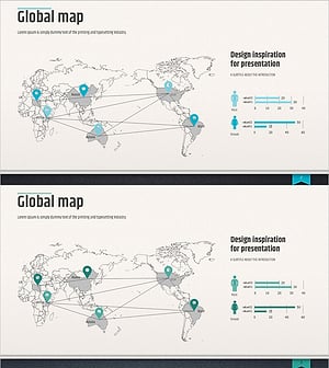 모던 비즈니스 템플릿 지도 – 글로벌 마케팅 분석