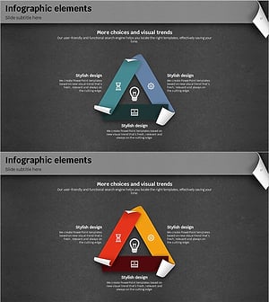 레인보우 페이퍼 템플릿 인포그래픽 요소