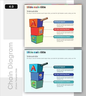 알파벳 박스 구성 연결 다이어그램 – 창의적 내용 전달