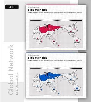글로벌 여정을 시각화한 슬라이드 – 블루와 핑크의 조화