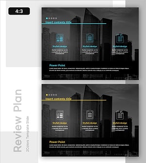 프로젝트 검토 및 평가 계획 슬라이드 템플릿 – 현대적이고 직관적인 디자인
