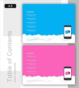 블루 핑크 SNS PPT 템플릿 목차