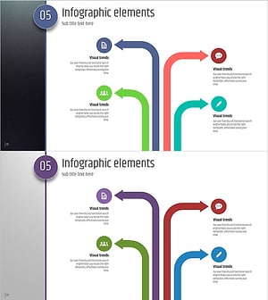다섯가지 컬러 와이드 템플릿 – 흥미로운 인포그래픽 요소
