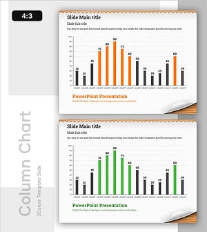 세로 막대 칼럼 차트(오렌지&그린) – 매출 성과 강화를 위한 비주얼