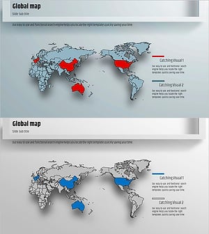 사각형 프레임 템플릿으로 글로벌 맵 효과적으로 표현