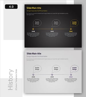 말풍선 연혁 다이어그램 – 회사 소개의 새로운 제안