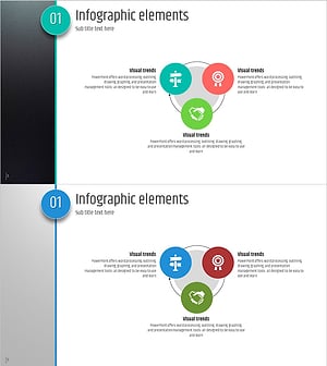 다섯가지 컬러 와이드 템플릿 – 인포그래픽 요소