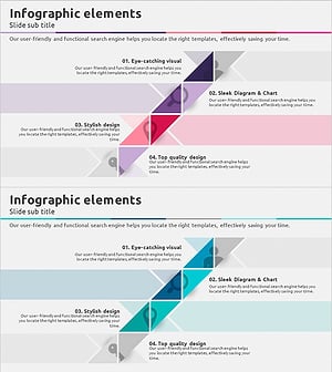 삼각형 패턴 위주의 인포그래픽 피피티 템플릿 – 사업 추진 전략을 담다