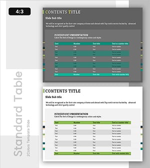 그린 스탠다드 테이블 – 재무계획 및 예산 분석