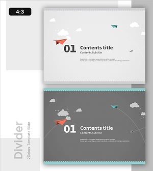 종이비행기 일러스트 테마의 간지 템플릿