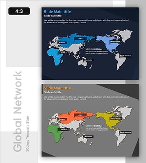세계 시장을 시각화한 지도 슬라이드 – 글로벌 성장 가능성
