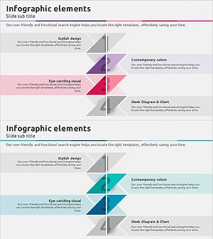 삼각형 패턴 와이드 피피티 템플릿 – 사업 추진 전략을 위한 인포그래픽