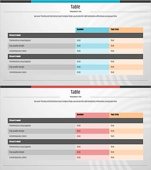 아이덴티티 프레젠테이션 와이드 템플릿 – 경쟁사 분석 테이블