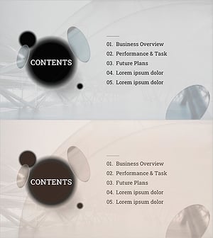 Monotone Graphic Design Business Report Table of Contents