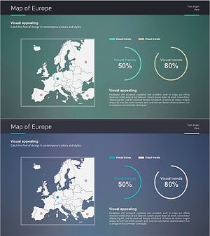 아이디어 프레젠테이션 와이드 템플릿 – 시장 분석과 시각화