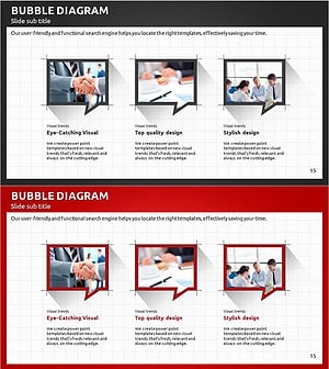 모던 비즈니스 플랜 PPT – 사업 목표를 표현한 버블 다이어그램