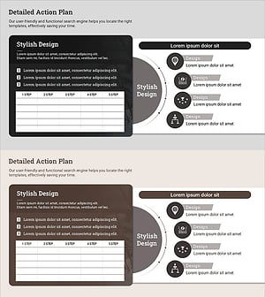 스타일리시한 디자인을 활용한 상세 계획 슬라이드