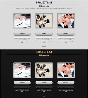 Volume Presentation Template for Project List – Business Vision and Strategy