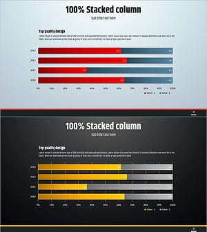 심플 원형 템플릿 – 가로형 세분화 그래프