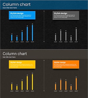 터치 와이드 슬라이드 템플릿으로 시장 분석을 시각화한 세로막대 차트