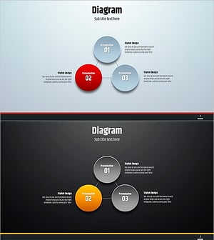 심플 원형 템플릿 다이어그램 – 사업 목표와 전략