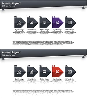 조직 운영 전략을 위한 흐름 다이어그램 PPT 템플릿