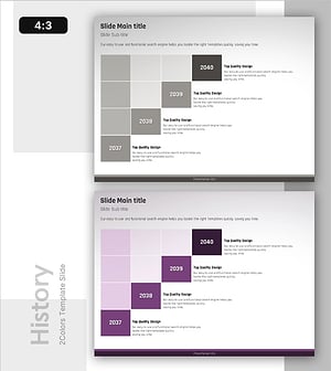 계단 박스형 연혁 슬라이드 - 사업 추진 전략