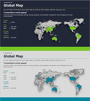 글로벌 맵 제안서 PPT 템플릿 – 고객 성공 사례 시각화
