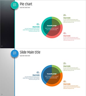 다섯가지 컬러 파이차트로 시장 분석하기 – 세련된 디자인