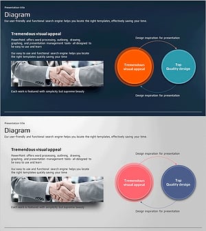 글로벌 비즈니스 파워포인트 템플릿 – 선형 흐름 다이어그램