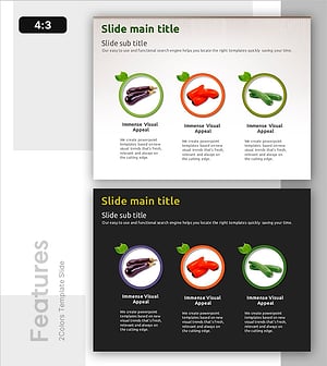 비건 재료 특징을 강조한 클러스터 슬라이드