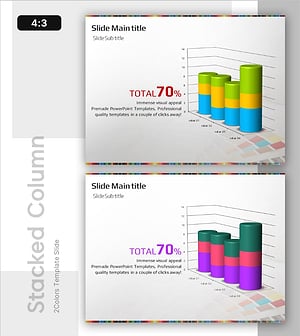 3D 막대형 성과 그래프 – 시장 동향 분석