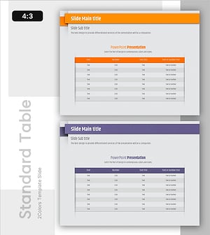 표준 테이블 슬라이드 디자인 – 효과적인 데이터 비교