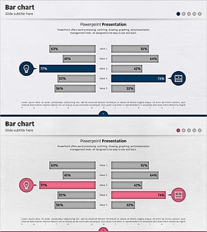 레인보우 템플릿 쌍가로 막대 그래프 – 시장 현황 및 성과 분석