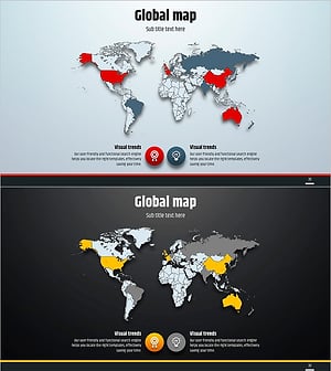 Simple Circle Presentation Template Global Map – Global Market Analysis