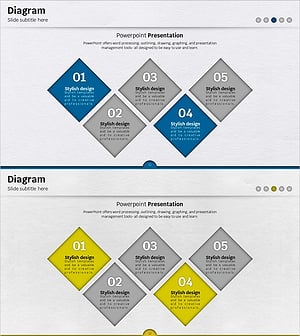 레인보우 다이아몬드 다이어그램 프레젠테이션 템플릿 – 사업 전략과 추진 계획