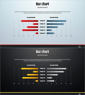 Simple Circle Presentation Template Bilateral Bar Graph