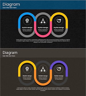 터치 와이드 슬라이드 템플릿 – 클러스터 다이어그램 활용