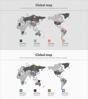 스퀘어 프레임 템플릿 세계지도 – 글로벌 네트워크 개요