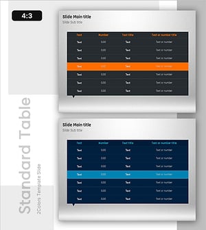 스탠다드 테이블 슬라이드로 재무 성과 시각화