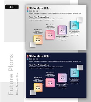 컬러 박스를 활용한 생동감 넘치는 연혁 프레젠테이션