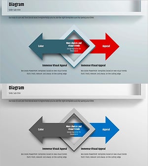 사각형 프레임 템플릿 – 다방향 흐름 다이어그램