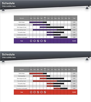 효율적인 여정을 위한 스케줄 슬라이드 템플릿
