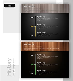 나무 재질 연혁 슬라이드 – 친환경적 디자인