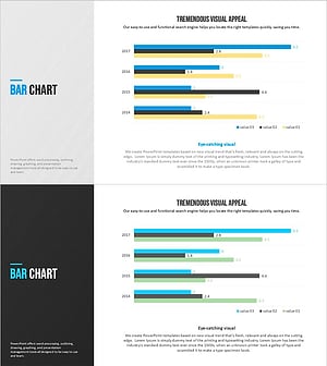 모던 블루 프레젠테이션 바 차트