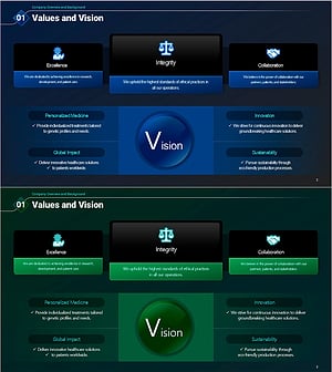 기업 철학 및 비전 전략 다이어그램 – 비전과 핵심 가치를 담다