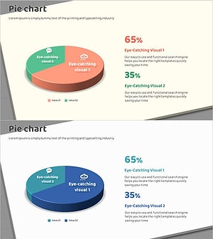 박스 와이드 템플릿으로 시장 점유율을 시각화한 파이차트