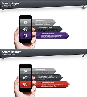 흐름 다이어그램을 활용한 제품/서비스 소개 PPT 템플릿